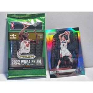 Dawn Staley Prizm Green Refractor & Sealed 4 WNBA Card Pack Sting South Carolina